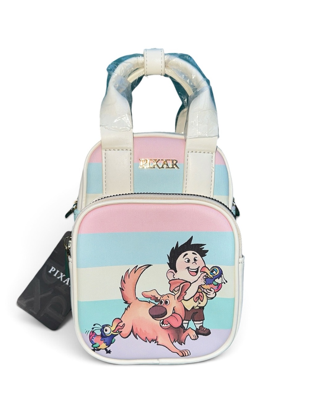 Pixar Shoulder Bag - Pastel Pink & Light Blue Stripe